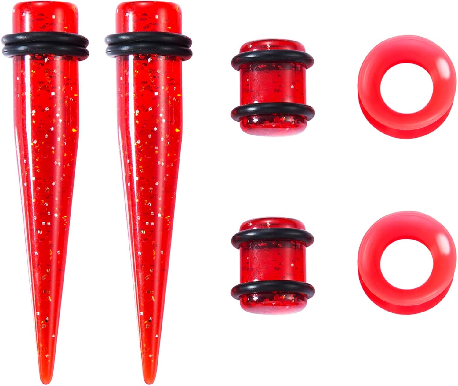 Clothing, Shoes & Jewelry Tunnels SENNI 50Pcs Ear Stretching Kit 14G