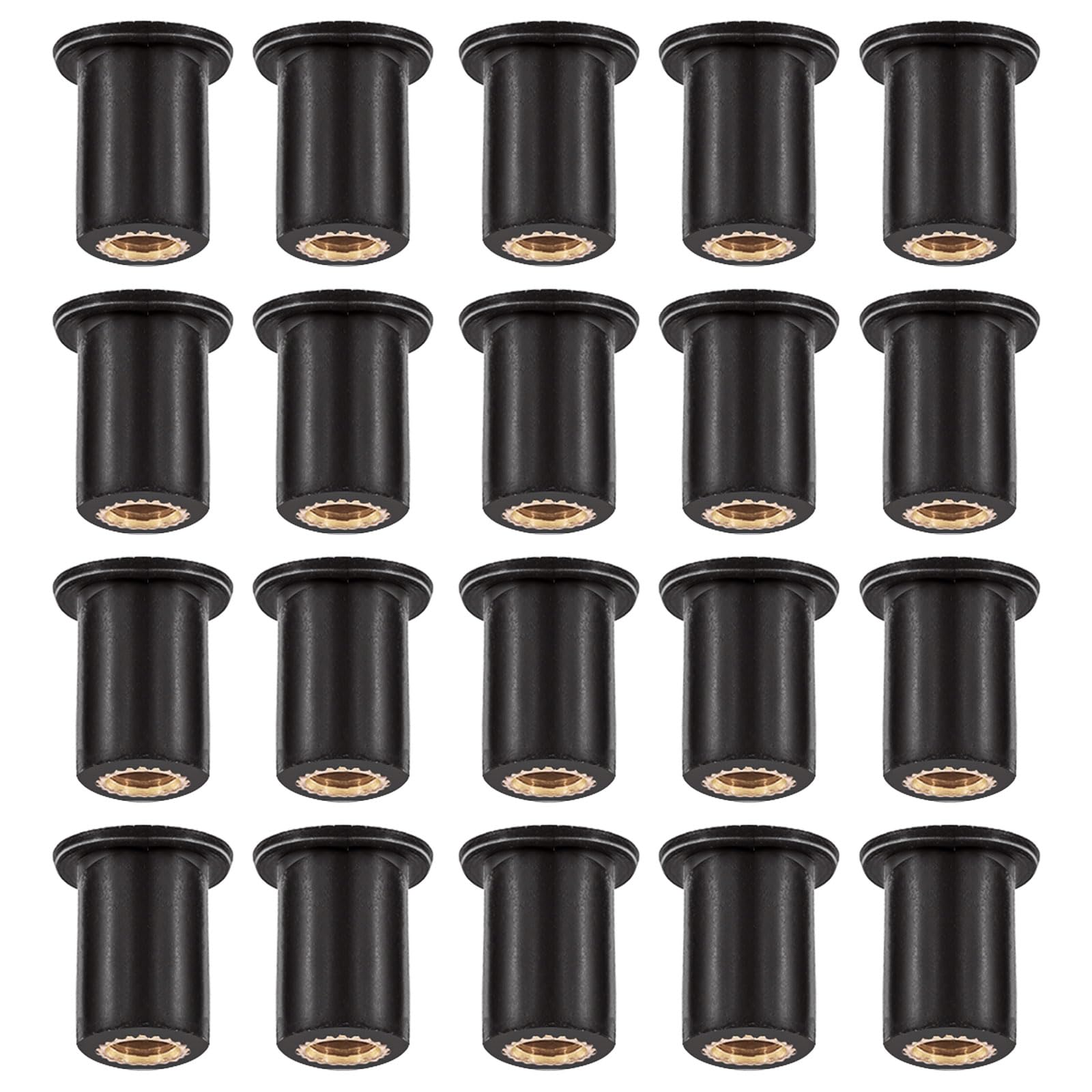 Tanstic 20Pcs M5 Rubber Well Nuts, Neoprene Expansion Brass Nuts Insert Fairing Universal Motorcycle Fasteners Ideal for Canoe, Boat, Kayak