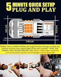 LEDYOTRY 7440 LED Bulb Amber Yellow 4000 Lumens for
