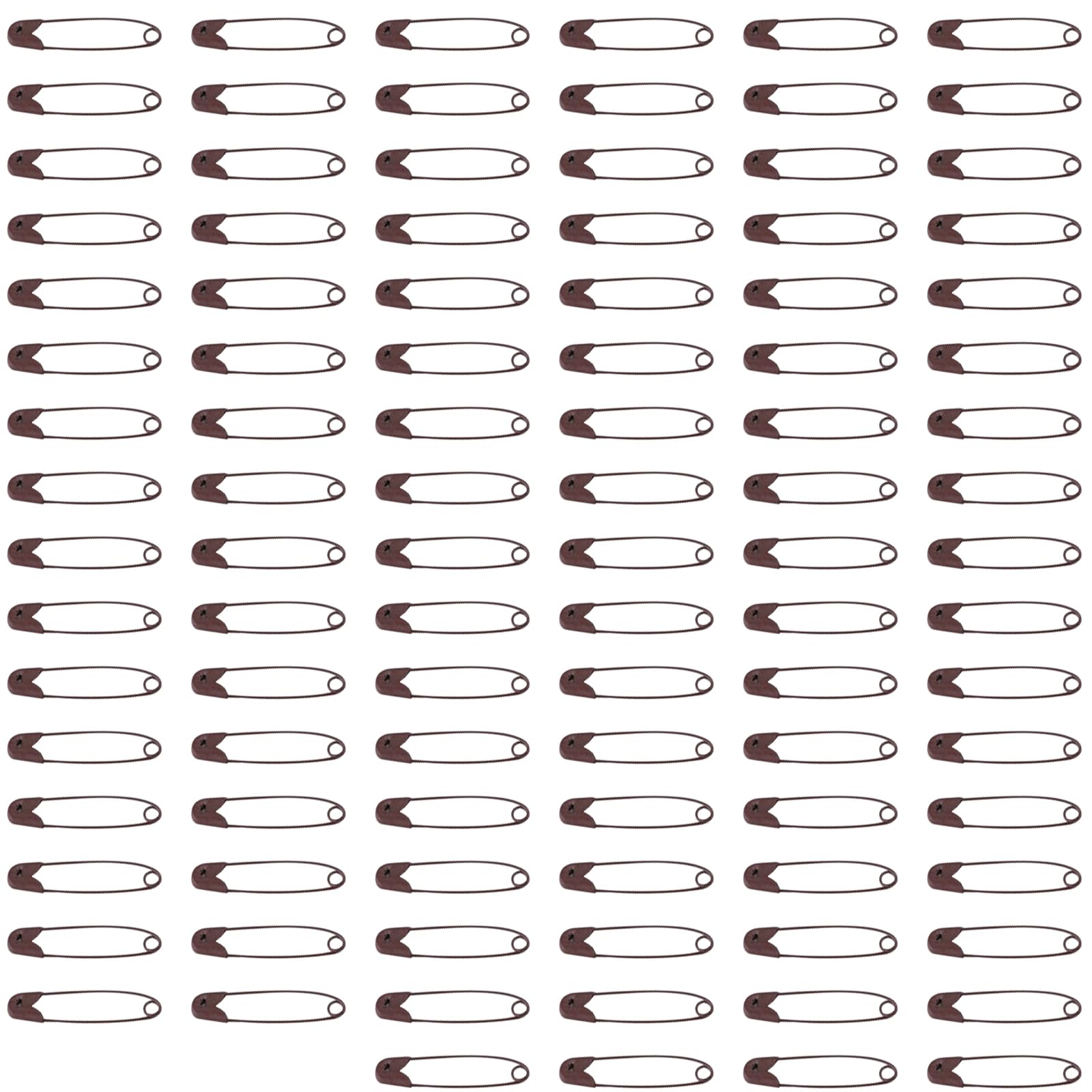 Leliafleury 100Pcs Brown Safety Pins 30mm Safety Pins for DIY Knitting Clothing Sewing
