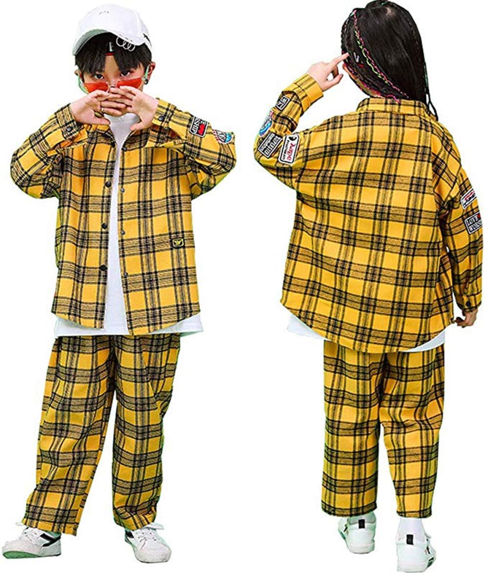 110cm 180cm キッズ ダンス 衣装 ヒップホップ チェックジャケット パンツ 子供 ダンス衣装 セットアップ 男の子 女の子 子供服 ヒップホップ ダンス衣装 派手 ストリート 原宿系 ダンスウェア ジャッズ Hiphop Dj Jazz セール パンツだけ 110 Amazon
