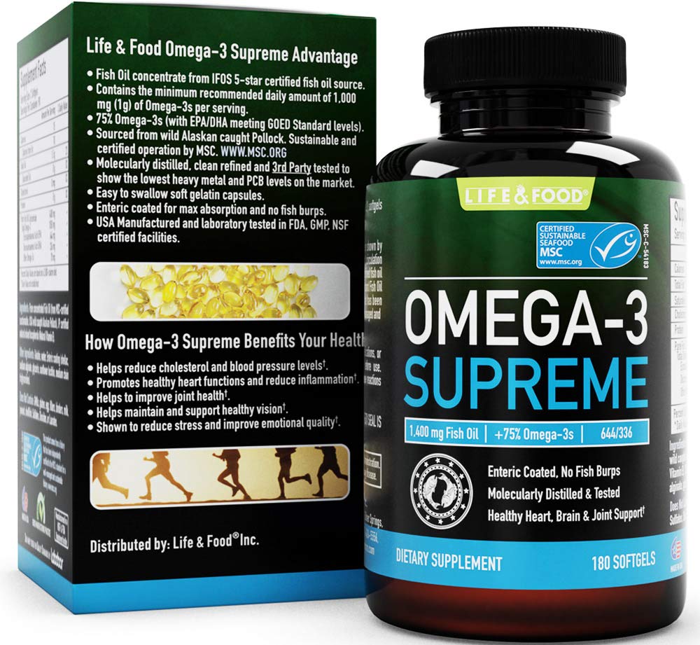 Omega3 Supreme Strength Alaskan 1400 mg Fish Oil (Men & Women) 644 EPA