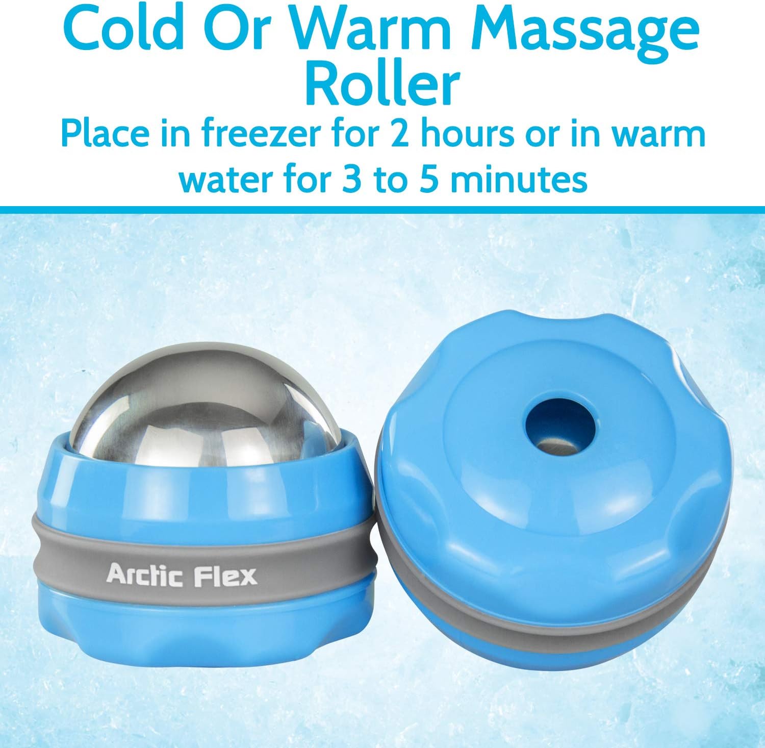 Arctic Flex Cold Massage Ball Roller (2-Pack) - Mini Cryo Massager Sphere for Back, Arm, Calf, Deep Tissue and Face - Manual Trigger Point Lacrosse Ball for Myofascial Release and Sore Muscle Relief: Health & Personal Care