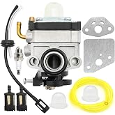 JUUDDENPARTS BHX2500 Carburetor 168641-9 Carburetor &amp; Fuel System Kit Replacement for Makita BHX2500 Series 24.5cc MM4 Engine, Includes Primer Bulb, Spark Plug, Fuel Caps, Filters, Hoses &amp; Gaskets