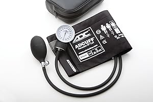 ADC Prosphyg 760 Pocket Aneroid Sphygmomanometer with Adcuff Nylon Blood Pressure Cuff, Adult, Black