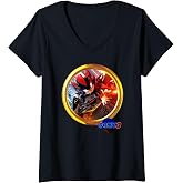 Womens Sonic the Hedgehog 3 - Shadow Motorcycle V-Neck T-Shirt