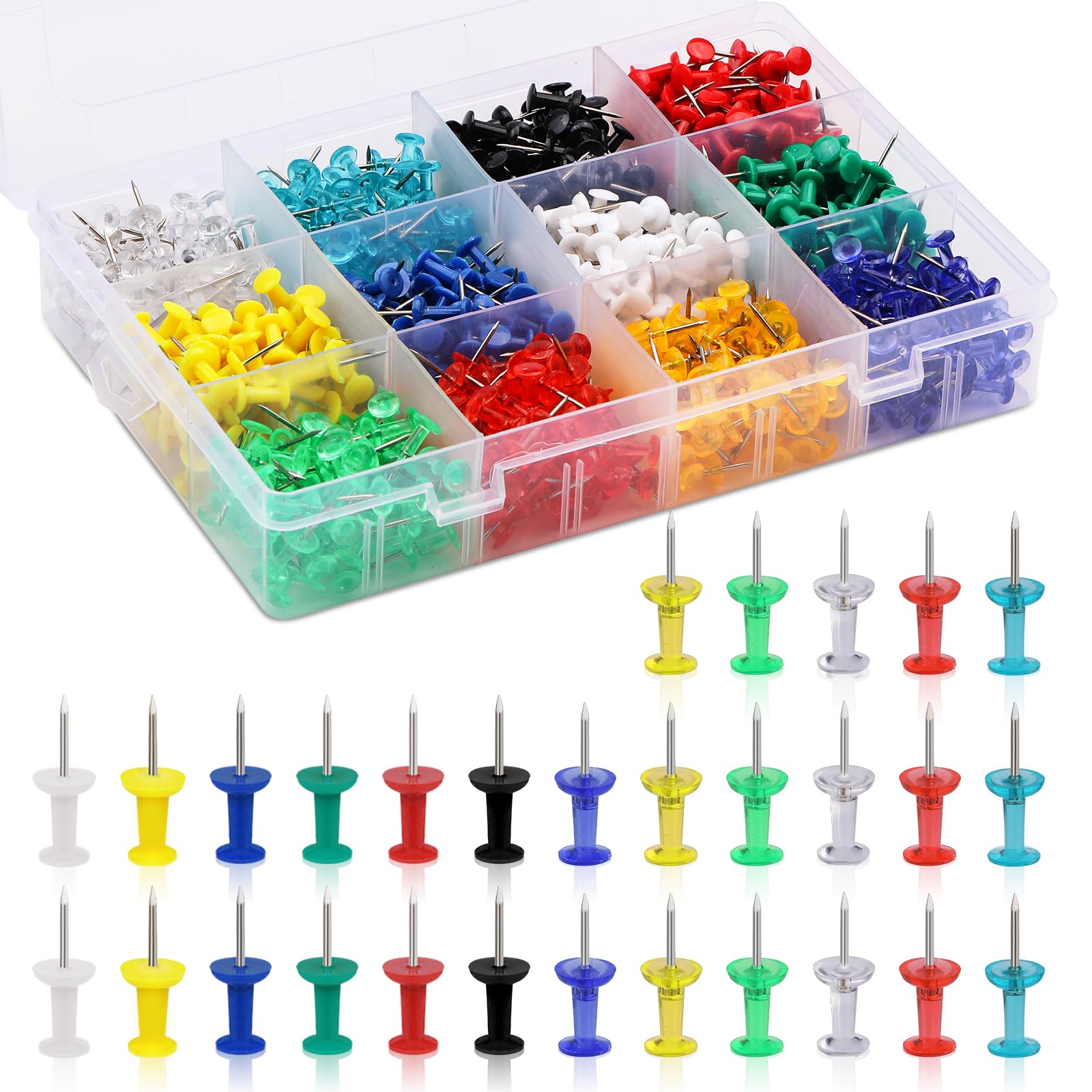 Namner Push Pins, 120 pcs Thumb Tacks, Cork Board Pins, for Cork Notice Board Wall 10 Colours