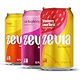 Zevia Zero Sugar Soda, Fruity Variety Pack, 12 oz Cans (24-Pack) – Naturally Sweetened, Zero Calorie Sugar Free Soda - Non-GMO Project Verified, Gluten-Free, Vegan