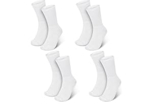 Silicherry 4 Pairs Cotton Soft Eczema Socks White Hydrating Moisturizing Therapy Cotton Socks Eczema Relief for Adult Wet Wrap Non Itch Soft Feet Treatment