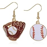 2 Pairs Baseball Earrings for Women, Ball Shape Dangle Earring Baseball Jewelry Baseball Accessories Baseball Player Jewelry Gifts Dangle Sports Earrings for Women