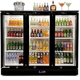 NAFCOOL Back Bar Cooler Under Counter Beverage Refrigerator, 13 Cu Ft Undercounter Fridge,3 Door 53.5 inch Commercial Beer Built-In Cooler with LED Light Adjustable Shelves Safety Locks,ETL Approval