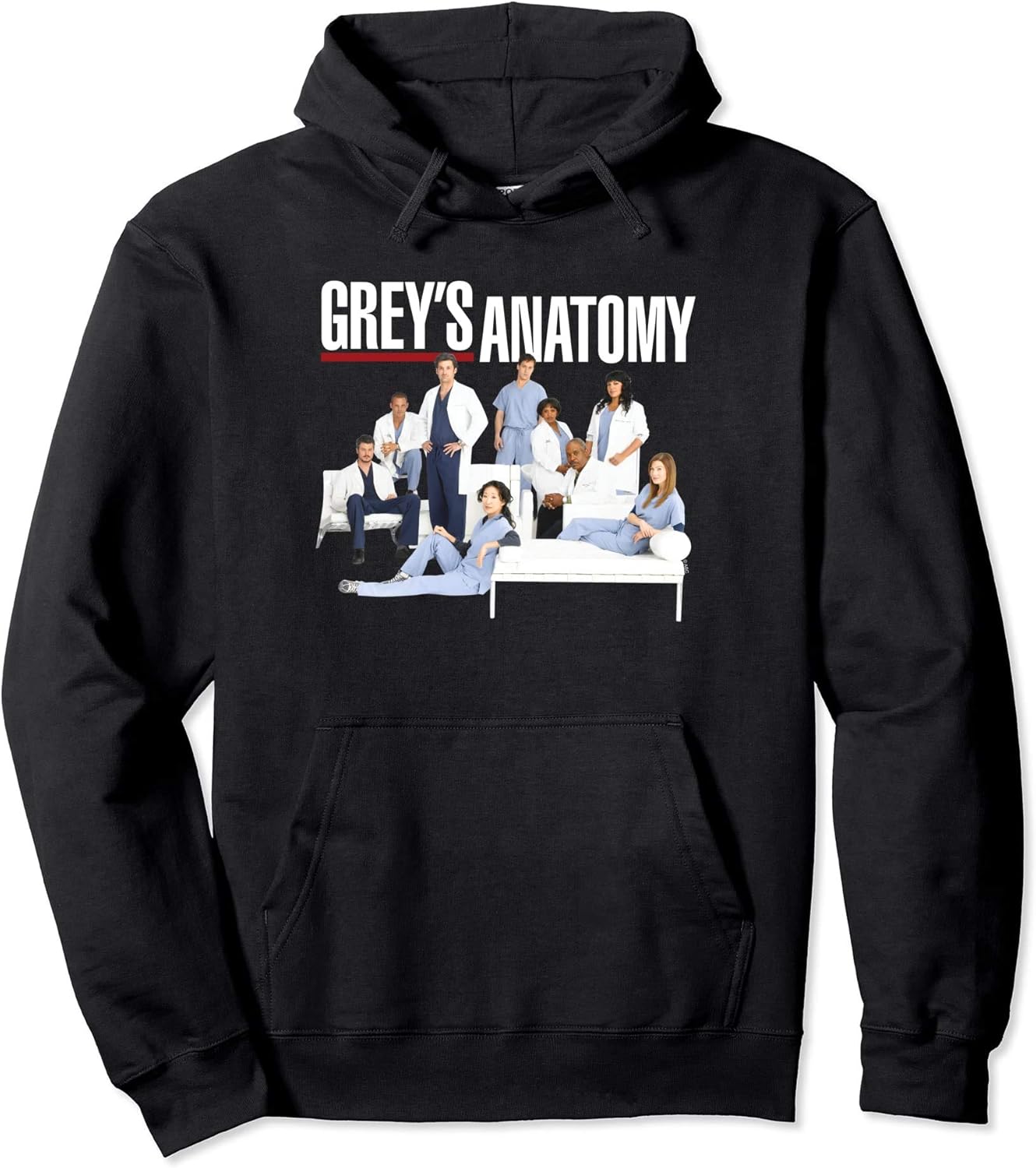 Grey's Anatomy Group with Logo Pullover Hoodie Amazon.co.uk Clothing