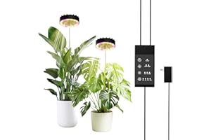 Halo Grow Lights for Indoor Plant, 40'' Height Adjustable Plant Grow Lights with Fan, Full Spectrum Led Plant Lights for Indo