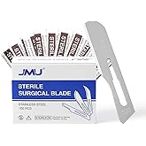 JMU 100pcs Scalpel Blades #10R, Stainless Steel Sterile Surgical Blades, Individually Foil Wrapped