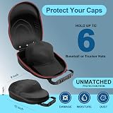 Glamgen Hat Case for 6 Baseball Caps Travel Organizer Bag w/ Extra Black Cap view 2