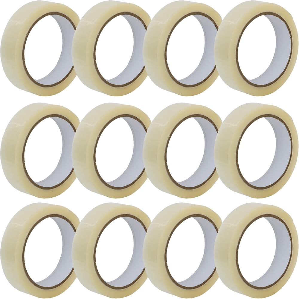 Coselena 12 Pack Cellotape Roll 24mm x 66m Heavy Duty Packing Tape