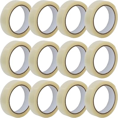 Coselena 12 Pack Cellotape Roll 24mm x 66m Heavy Duty Packing Tape