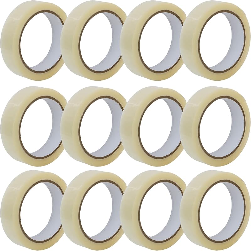 Coselena 12 Pack Cellotape Roll 24mm x 66m Heavy Duty Packing Tape