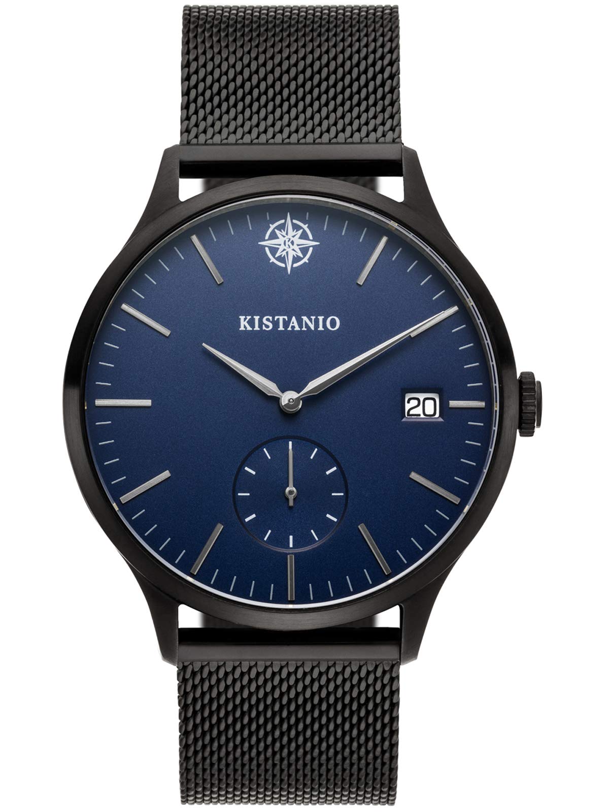 Kistanio Stratolis STR-40-115 Men's Watch with Milanese Strap Analogue Sapphire Glass Black Blue Mesh