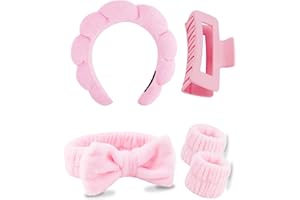Spa Headband, Makeup Headband, Skincare Headbands，Face Wash Headbands, Sponge Hair Band Bow Tie Spa Head Band for Washing Fac
