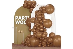 PartyWoo Brown Balloons 120pcs Different Sizes of 18 12 10 5 Inch Boho Neutral Fall Coffee Tan Balloons Arch Kit Garland for Birthday Boy Baby Shower Jungle Safari Fall Party Decorations Brown-F09