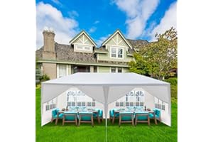 susici 10x20 Outdoor Party Tent with 6 Removable Sidewalls & Transparent Windows Outside Gazebo Canopy Tent Event Tent for Wedding, Birthday, Garden Parties and Backyard Patio BBQ Events