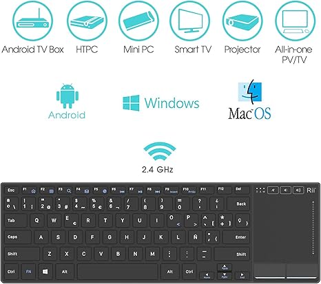 Rii K22 Mini Slim Multimedia Funzione Wireless 2 4 Ghz Copertura Ultra Resistente In Lega Di Alluminio E Batteria Agli Ioni Di Litio Per Pc Laptop Raspberry Pi2 Pi3 Smart Tv Android Box Amazon It