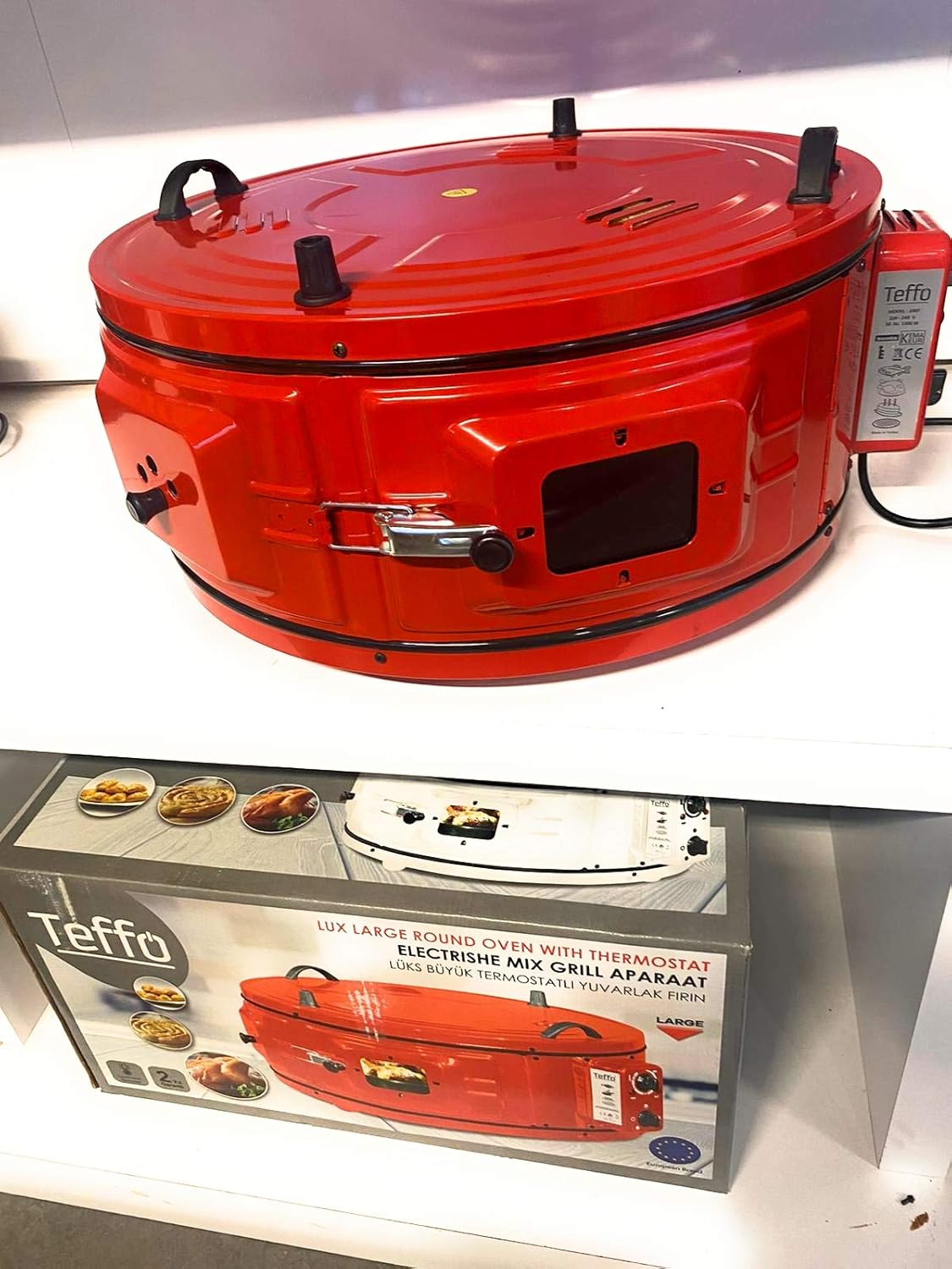 Teffo Electrical Oven with Thermostat Round Oven RED Amazon.co.uk