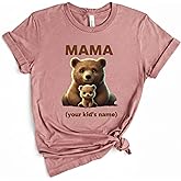 Personalized Mama T-Shirt – Custom Name Bear Shirt, Mother’s Day Gift for Grandma Mama Dady