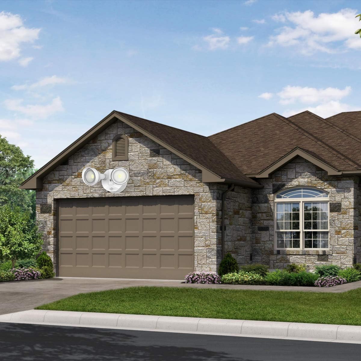 bulbeats Dusk to Dawn LED Flood Light 20W Outdoor Security Flood Lights 5000K 2200Lm 2 Adjustable LED Heads IP65 Waterproof LED Security Light for Commercial & Household/ Entryways /Garage: Home Improvement