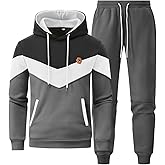 Hzyouke Mens Hoodie Tracksuit Set 2 Pieces Athletic Fleece Hooded Sweatsuit Casual Outfit Sweatshirt and Joggers Set