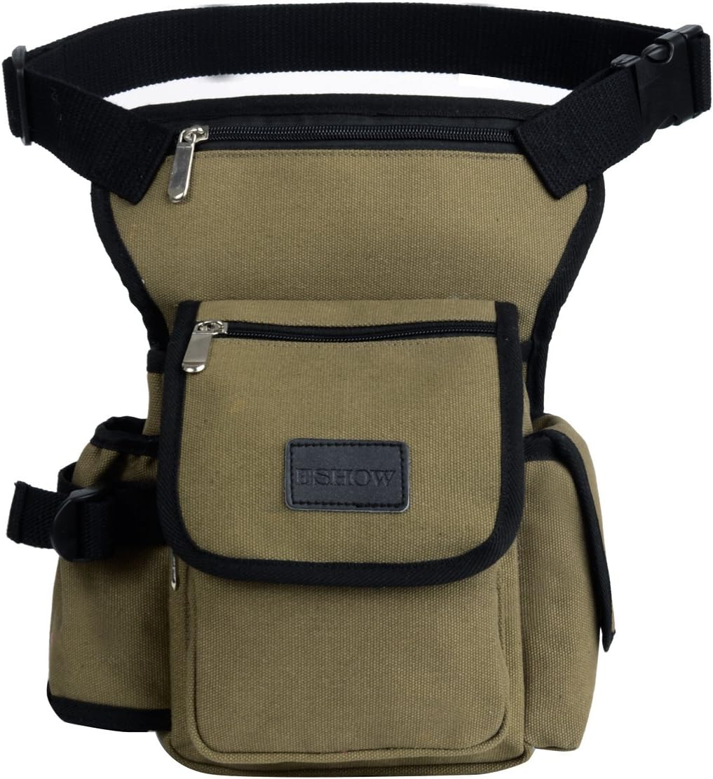 Eshow Men's Drop Leg Pouch Tools Bags Tactical Leg Bag Fanny Pack Thigh Bags Bike Cycling Hip Bag Canvas