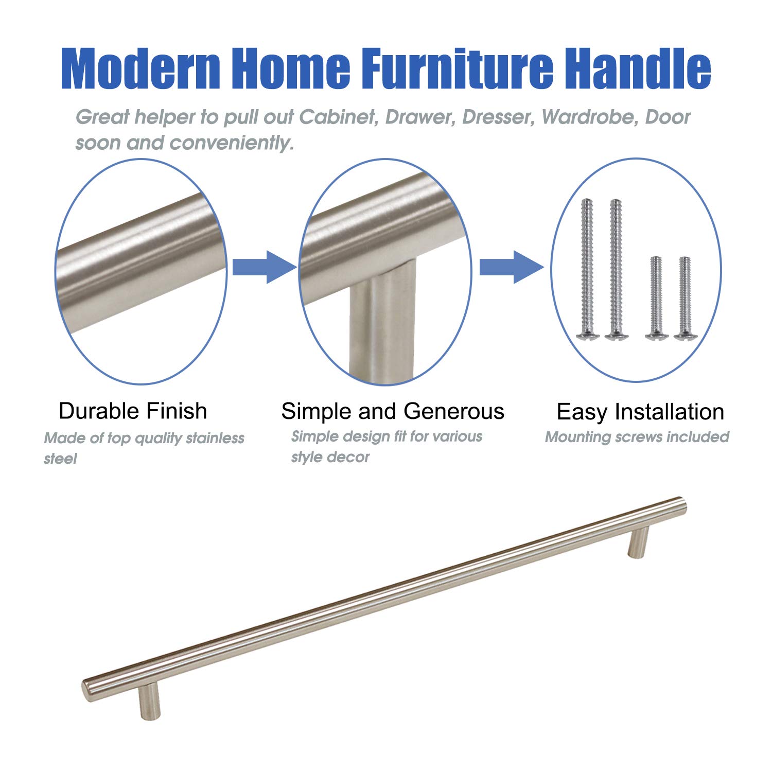Mangos y asas para menaje armario Tiradores de gabinete de acero