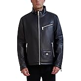 Karl Lagerfeld Paris Men's Faux Leather Biker Jacket