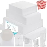 Thickened Packaging Foam Pouches and Sheets in 4 Sizes, 320 PCS with 60 Fragile Stickers, Dish Packing Supplies for Moving, Cushioning Foam Wrap for Moving Supplies