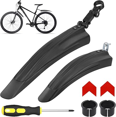 Hejo Universal Bike Mudguards Set 24-29 Inch Front Rear Black Reflective