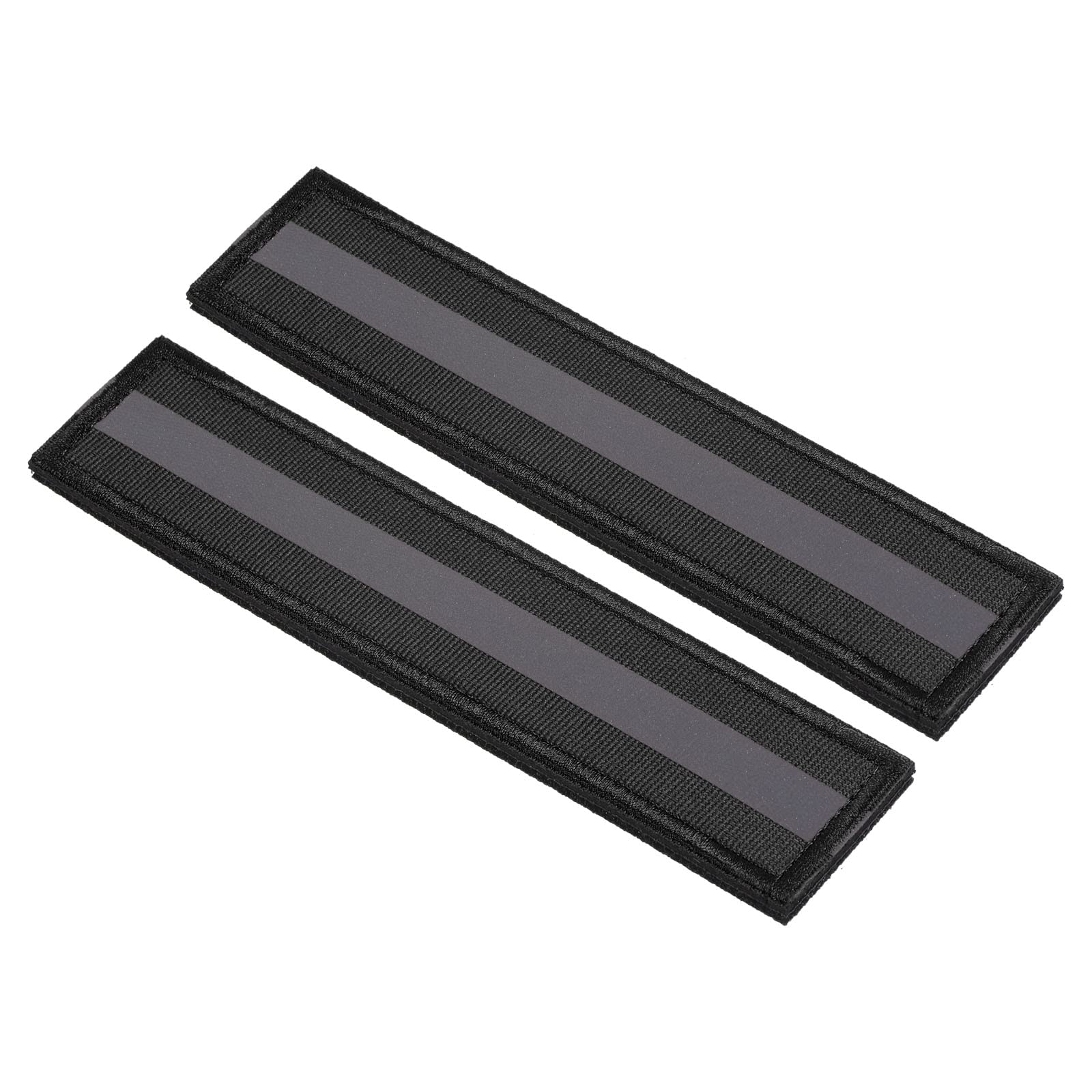 PATIKIL Reflective Patch 1x6, 2 Pcs Hook and Loop Fastener Safety Appliques for Night Sportsperson Worker Hiker, Black