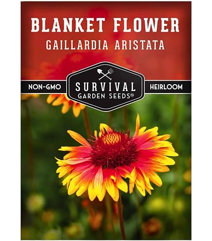 Mother Nature's Seeds Blanket Flower Mix – 200 Non-GMO Seeds, Perennial, Attracts Hummingbirds & Butterflies