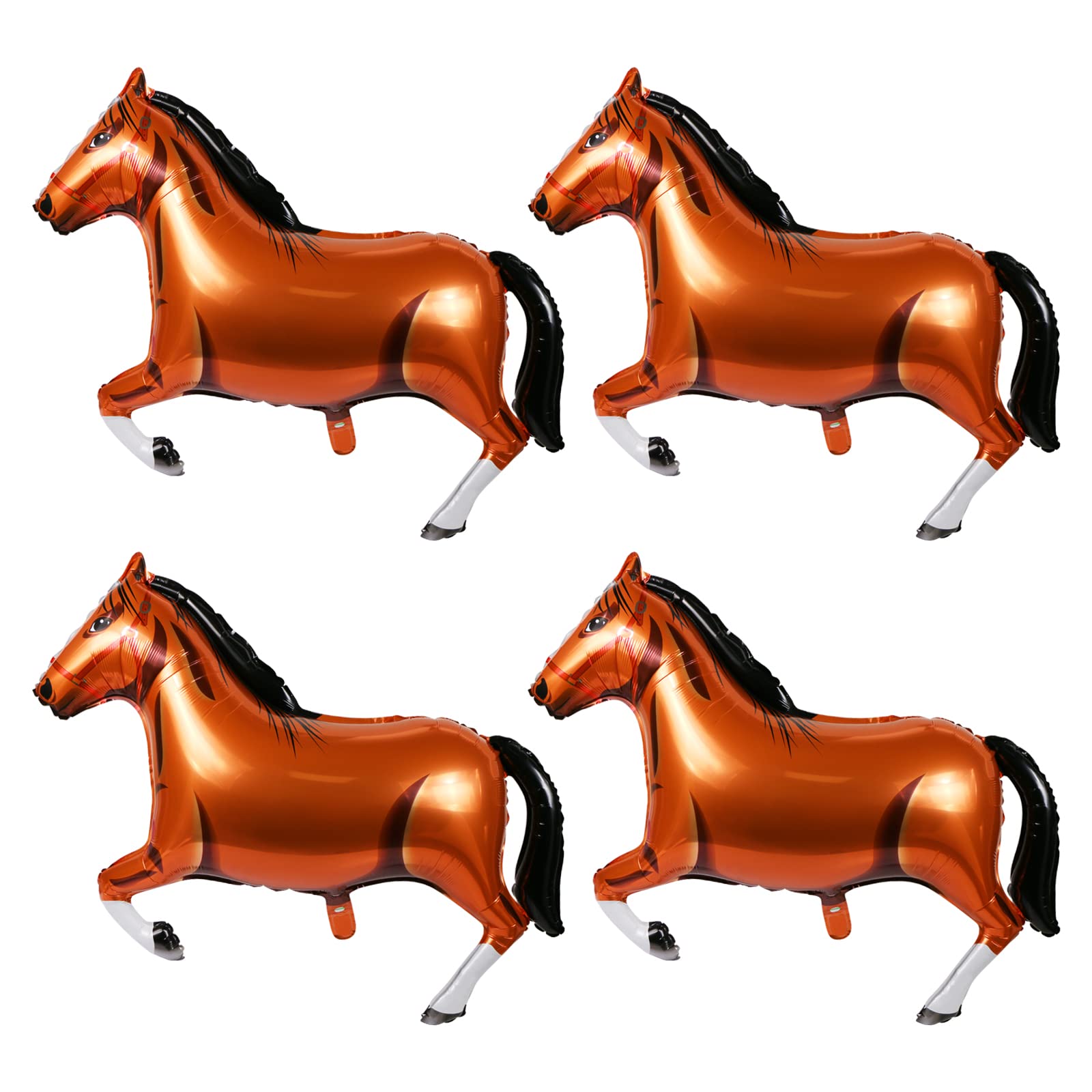 Photo 1 of 4 Pieces 41 Inch Large Horse Balloon Horse-Shaped Balloons Horse Foil Aluminum Balloon Horse Themed Party Balloons Horse Themed Decorations for Birthday Baby Shower Cowboy Party Supplies,Brown