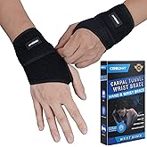 CERBONNY Carpal Tunnel Wrist Brace,2Pack Wrist Support Brace Adjustable Wrist Strap Reversible Wrist Brace for Sports Protecting/Carpal Tunnel/Arthritis-Right&amp;Left