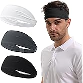 Qearl Sports Headbands for Men, Moisture Wicking Sweatbands for Women, Running Headband for Running,Cycling,Football,Yoga