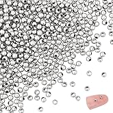 UNICRAFTALE About 500Pcs 2mm Diameter Stainless Steel Round Beads Seamless Smooth Loose Spacer Beads Tiny Metal Bead for DIY Bracelets Necklace Jewelry Making