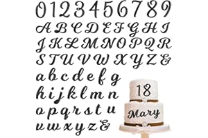 VASTRISE 126 PCS Custom Name Cake Topper Acrylic Letters DIY Personalized A-Z & 0-9 Number Alphabet Cake Decoration For Wedding Anniversary Baby Shower Party Birthday Supplies (Black)