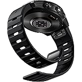 Bandletic Compatible with Garmin Instinct Watch Bands - Magnetic Silicone Rugged Sport Strap Quick Fit 22mm Watch Band for Fenix E/8/7/6/5/Forerunner 965/955/945/935/745/Epix 2/Approach S70/S62/S60