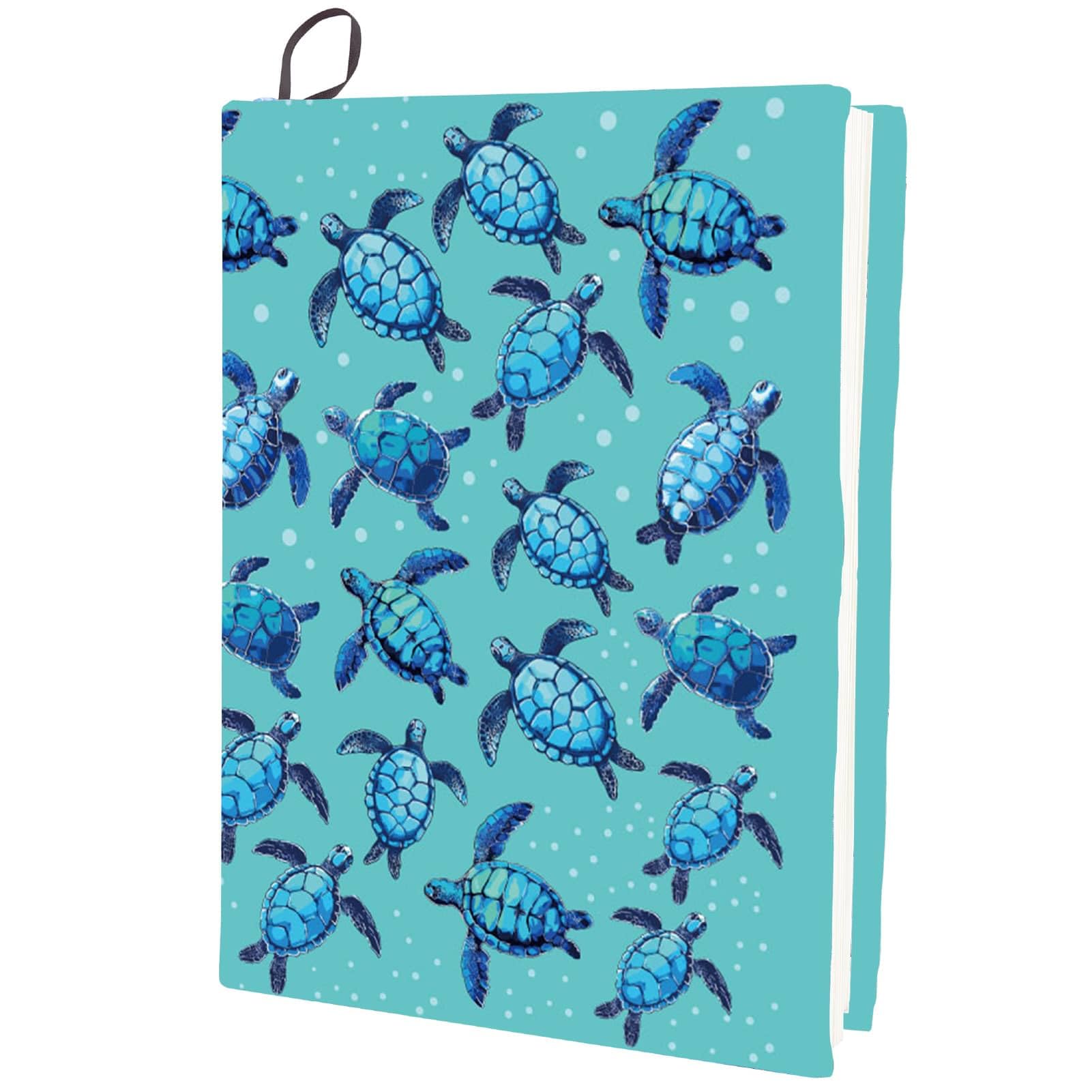 CRASPIRE Turtle Stretchable Book Cover Marine Ocean Animal Blue Cover Washable Reusable Large Nylon Book Sleeve Book Protector Elastic Notebook Wraps for Hardcover Books Textbook Gift