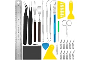 JTIEO Weeding Tools for Vinyl 26Pcs Craft Weeding Tools Kits Weeding Tool Set Scrapbooking Tools DIY Art Tools Precise Vinyl Weeding Tool Kit