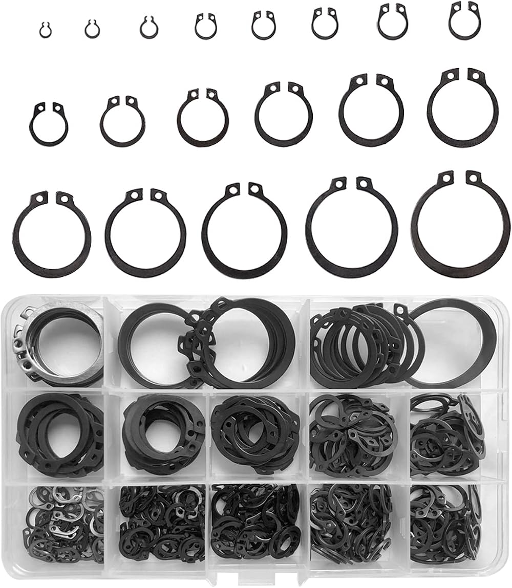 Lemiyoo 510pc Circlip C-Clip E-Clip Retaining Rings Assortment 3-32mm Internal