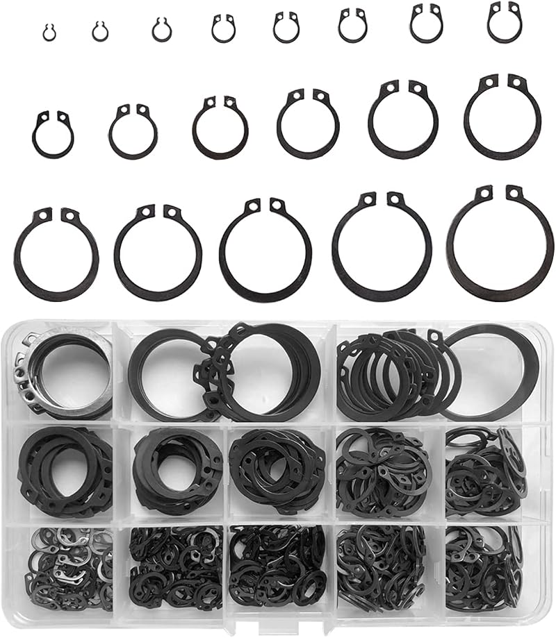 Lemiyoo 510pc Circlip C-Clip E-Clip Retaining Rings Assortment 3-32mm Internal
