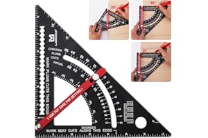 LARMEIL Carpenter Square 7 inch Woodworking Tools Adjustable Rafter Square Carpenter Tools, Combination Square Framing Square, Aluminium Carpentry Squares, Gift for Carpenters