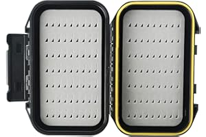 Aurorasports Waterproof Portable Fly Fishing Box, Easy Grip Foam Jig, Large Capacity and Pocket Sized, for Trout, Ice Tackle 